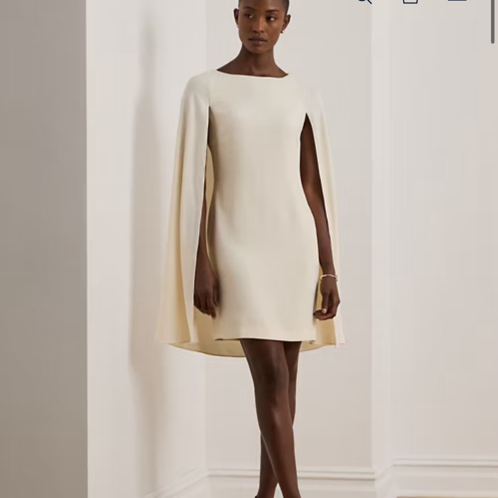 Ralph Lauren Cape Georgette Cocktail Dress Size 2